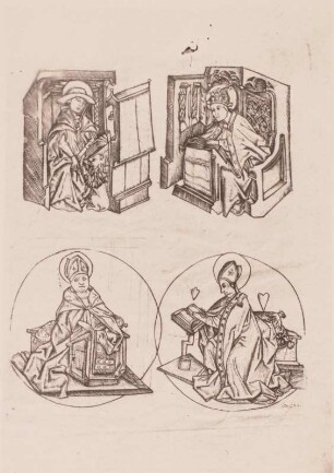 4 Heilige (Hieronymus u.a.) in Büchern lesend