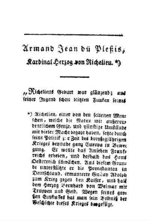 Armand Jean dü Pleßis, Kardinal Herzog von Richelieu