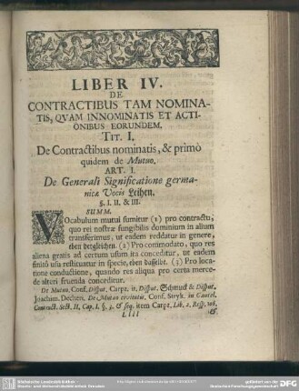 Liber IV. De Contractibus Tam Nominatis, Quam Innominatis Et Actionibus Eorundem