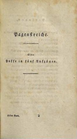Neue Schauspiele, 11. (1804). - [1] Bl., 428 S. : Ill. - Enth. u.a.: Pagenstreiche. Eduard in Schottland
