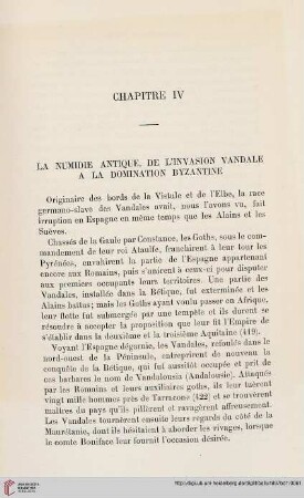 Chapitre IV: La Numidie antique, de l'invasion vandale a la domination byzantine