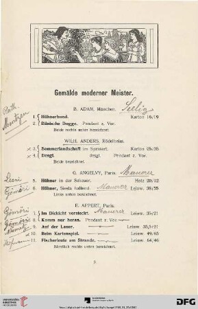 Gemälde moderner Meister (Nr. 1-193)