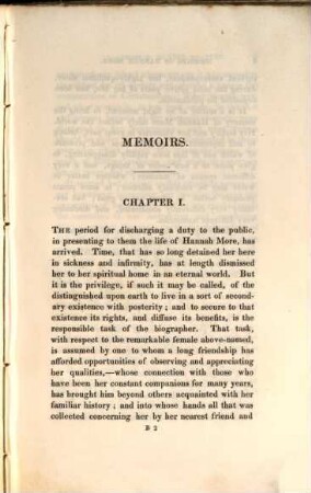 Memoirs of the life and correspondence of Mrs. Hannah More, 1