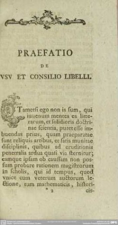 Praefatio De Usu Et Consilio Libelli