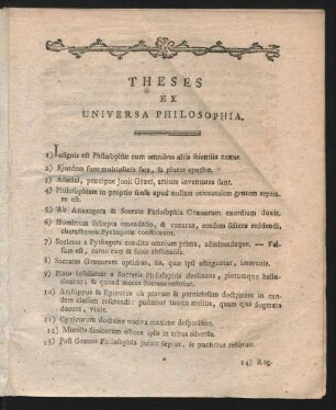 Theses Ex Universa Philosophia