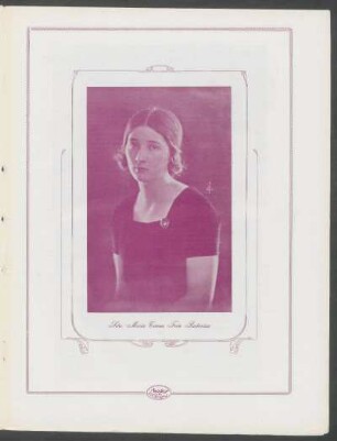 [Fotografía de] Srta. María Teresa Fein Pastoriza