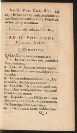Ad II. Vol. Cons. Caroli. Ruini.