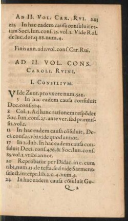 Ad II. Vol. Cons. Caroli. Ruini.