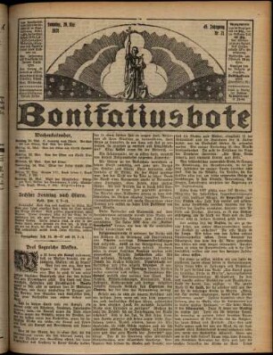 Erste Ausgabe vom Sonntag, den 20. Mai 1928.