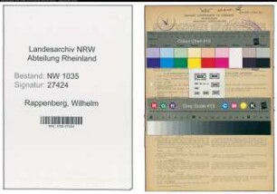 Entnazifizierung Wilhelm Rappenberg , geb. 24.08.1879 (Obersteiger)