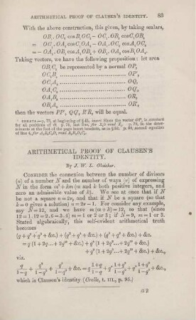 Artithmetical proof of Clausen's identity.
