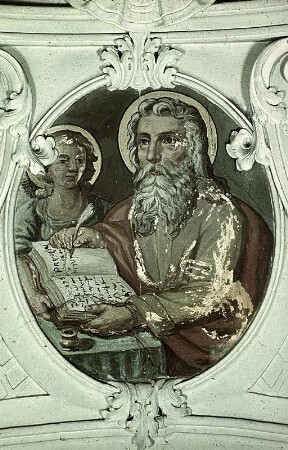 Deckenbild im Langhaus: Der Evangelist Matthäus