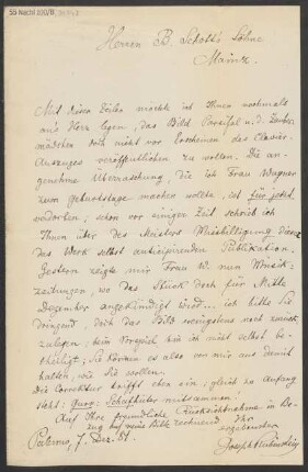 Brief an B. Schott's Söhne : 07.12.1881