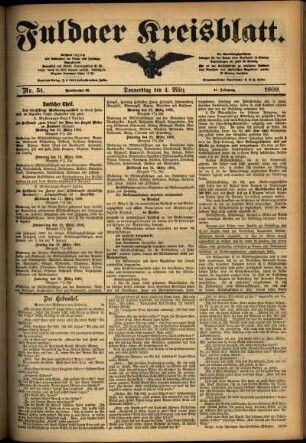 Ausgabe vom Donnerstag, den 04. März 1909.