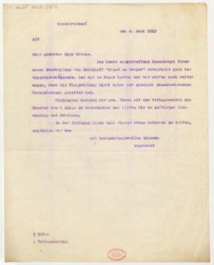 Brief an Emil Kronke : 08.06.1917