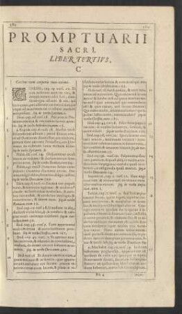 Promptuarii Sacri. Liber Tertius, C