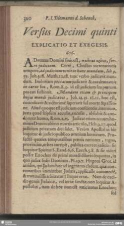 Versus Decimi quinti Explicatio Et Exegesis