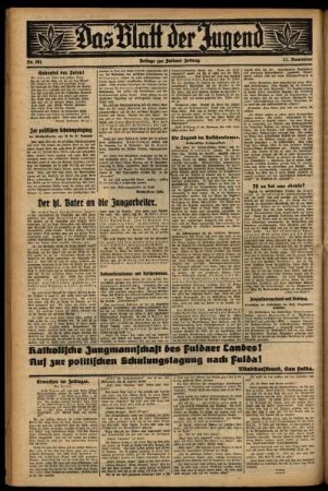 Zweite Ausgabe vom Mittwoch, den 11. November 1931.