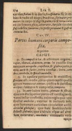 Cap. IV. Partes humani corporis compositae, & primo Caput