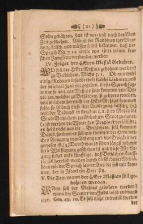 IV. Folget des HErrn Meßia Gebuhrt