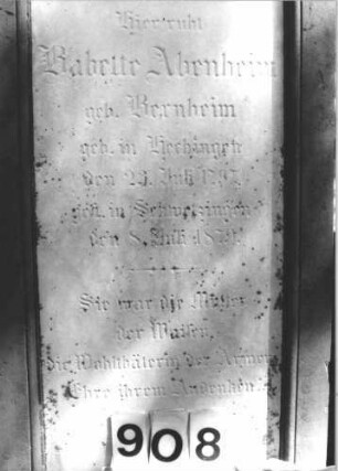 Grabstein 908 (Detailaufnahme 1)