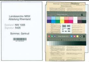 Entnazifizierung Gertrud Sommer , geb. 03.03.1894 ()