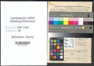 Entnazifizierung Aenne Bissmann , geb. 04.05.1890 (Postassistentin)