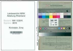 Entnazifizierung Erna Kirchstein , geb. 26.02.1901 ()