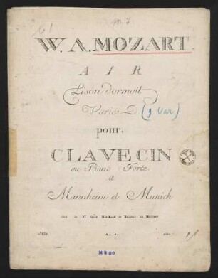 Air Lison dormoit variés pour clavecin ou piano forte