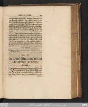 Tit. VIII. De administratione rerum ad civitates pertinentium.