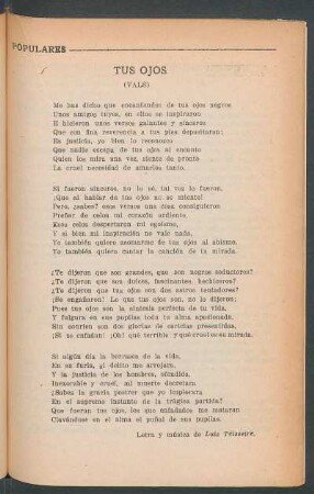 Tus ojos : (Vals)