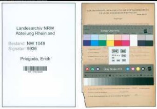 Entnazifizierung Erich Priegoda , geb. 24.11.1921 (Kaufmaennischer Angestellter)