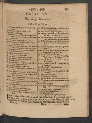 Caput VIII. De Rege Bohemiae