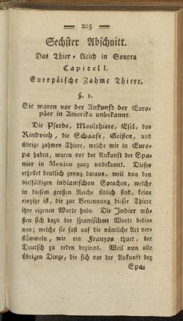 Capitel I. Europäische Zahme Thiere