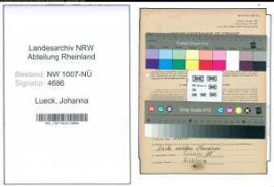 Entnazifizierung Johanna Lueck , geb. 07.11.1895 ()