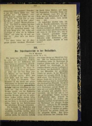¬Der¬ Schreibunterricht in der Volksschule : (Fortsetzung aus Nr. 18 u. 19)