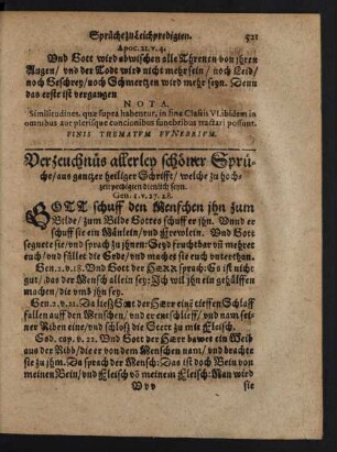 Verzeuchnüs allerley schöner Sprüche/ aus gantzer heiliger Schrifft/ welche zu hochzeitpredigten dienlich seyn.