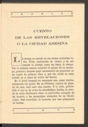 Cuento de las revelaciones o La ciudad asesina