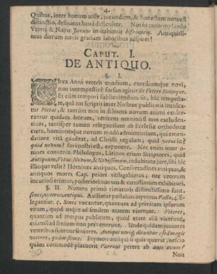 Caput I. De Antiquo.