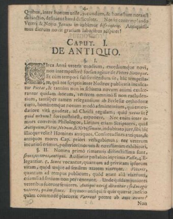 Caput I. De Antiquo.