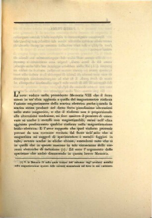 Sopra l'azione magnetizzante delle correnti elettriche momentanee, IX