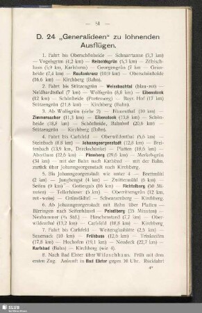 D. 24 "Generalideen" zu lohnenden Ausflügen
