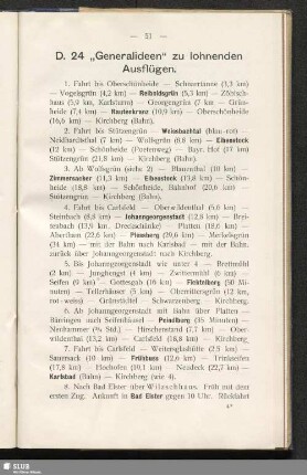 D. 24 "Generalideen" zu lohnenden Ausflügen