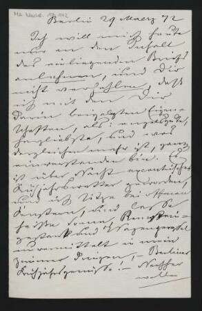 Brief an Albertine Mendelssohn-Bartholdy : 29.03.1872