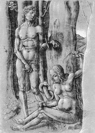 Vorderseite: Die Versuchung von Adam und Eva