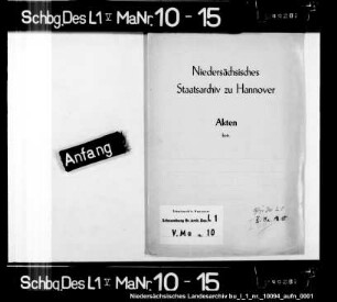 Verzeichnis der Kriegsschäden durch Einquartierung