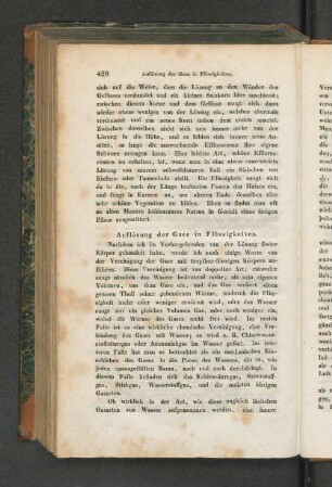 Auflösung der Gase in Flüssigkeiten.