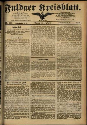 Ausgabe vom Montag, den 01. Oktober 1906.