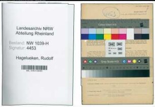 Entnazifizierung Rudolf Hagelueken , geb. 19.11.1898 (Beamter)