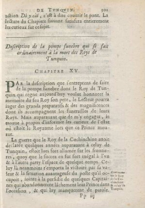 Chapitre XV. Description de la pompe funebre qui se fait ordinairement à la mort des Roys de Tunquin